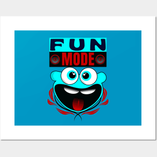 Fun Mode Happy Funny Face Cartoon Emoji Posters and Art